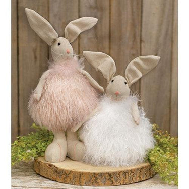 Fuzzy Pink Chubby Standing Bunny - The Fox Decor
